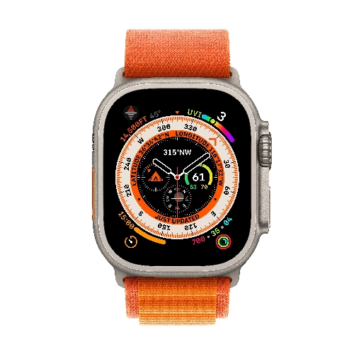 Apple Watch Ultra GPS + Cellular, 49 мм, корпус из титана, ремешок Alpine оранжевого цвета, размер L
